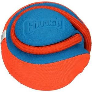 Chuckit! Rope Fetch - Hondenspeelgoed - Hondenbal - Drijvend - EVA-foam/Canvas - Ø13 cm - Oranje/Blauw