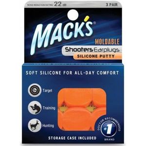 Macks Shooters moldable earplugs orange 3paar