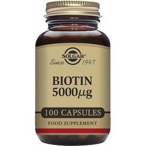 Solgar Biotine 5000mcg - 100 Capsules - Vrij van Gluten en Zuivel