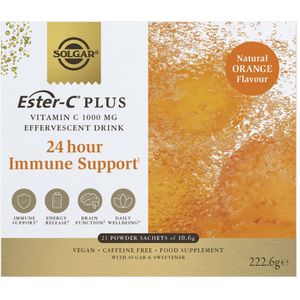 Ester-C Plus - Effervescent Drink - 1000 mg - Sinaasappel Smaak - Met B-vitaminen en Zink