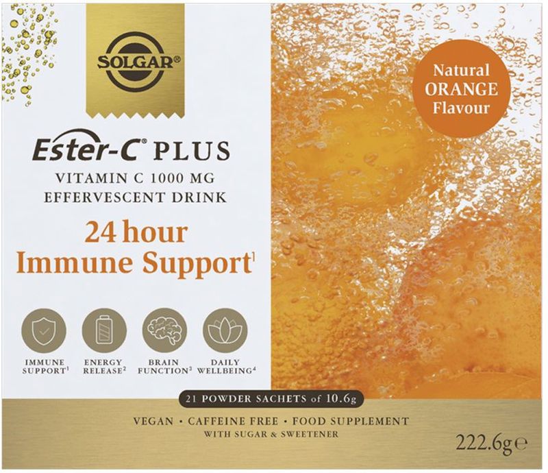 Ester-C Plus - Effervescent Drink - 1000 mg - Sinaasappel Smaak - Met B-vitaminen en Zink