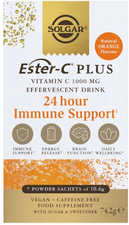 Solgar - Ester-C Plus - Bruisend - 7 x Zakjes - Ondersteuning Voor Immuniteit