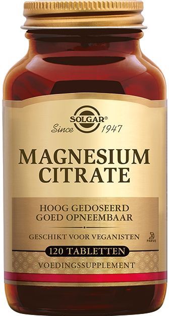 Solgar Magnesium Citraat - 120 Tabletten - Hoog Gehalte Magnesium