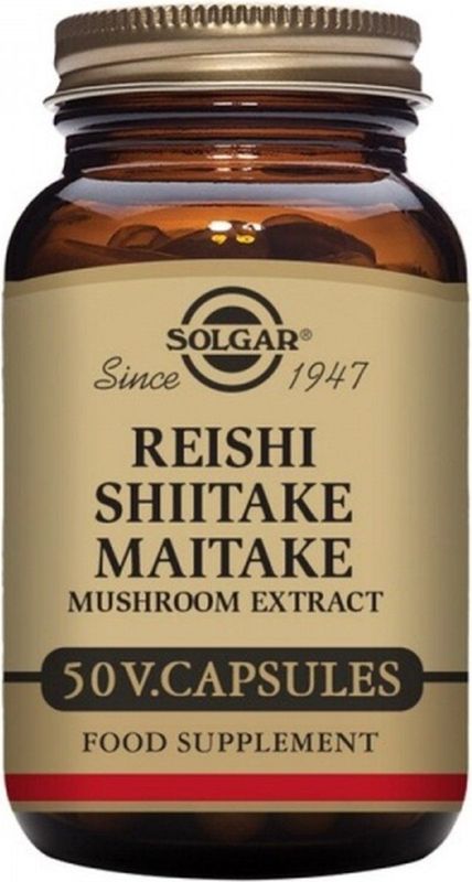 Reishi, Shiitake en Maitake (paddenstoelenextract) Solgar 30228