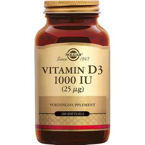 Solgar Vitamin D3 1000 IU/25 µg Softgel 100 stuks