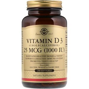 Solgar Vitamins Vitamin D 3 (Cholecalciferol) 25 mcg/1000 IU