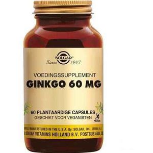 Solgar Ginkgo V-Caps 60X60Mg  -  Solgar Vitamins