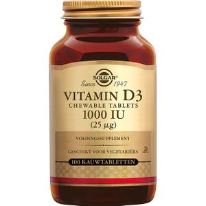 Solgar Vitamin D3 1000 IU/25 µg Kauwtabletten 100 stuks