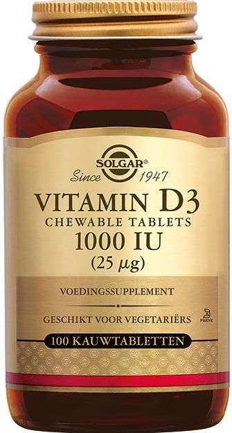 Solgar Vitamine D3 25 mcg (1000 IU) - 100 kauwtabletten
