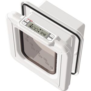 Cat Mate 355W Elite microchip kattenluik met timerbediening 26.5cm x 24.8cm - wit