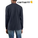 Carhartt K126 Heavyweight LS Pocket Navy T Shirt Heren