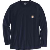 Carhartt K126 Heavyweight LS Pocket Navy T Shirt Heren