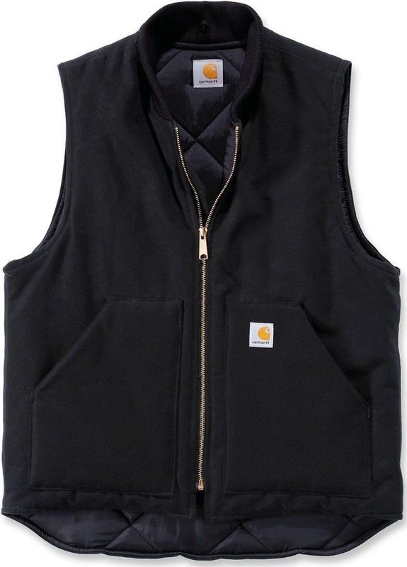 Carhartt Duck Vest Arctic Quilt Lined Zwart Bodywarmer Heren Size