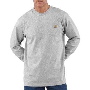 Carhartt Pocket T Shirt lang mouw Heren Heather Grey (valt als)