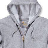 Carhartt K122 Midweight Zip Front Hooded Sweatshirt Original Fit Heather Grey