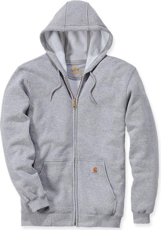 Carhartt K122 Midweight Zip Front Hooded Sweatshirt Original Fit Heather Grey