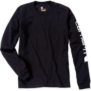 Carhartt EK231 Signature Sleeve Logo Longsleeve T-Shirt - Relaxed Fit - Black