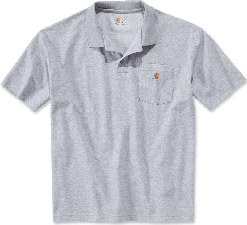 Carhartt Contractor's Work Pocket Heather Grey Polo Heren