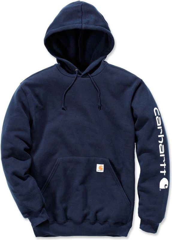Carhartt Trui Sleeve Logo Hooded Sweatshirt - Kleur: Navy