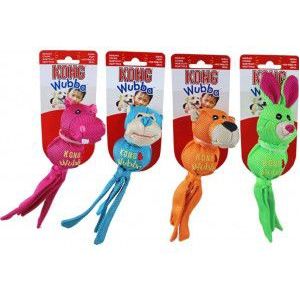 Kong Wubba Ballistic Friend - Piepspeelgoed - Oranje/Groen/Roze - Small - 24,13 cm - 1 stuk