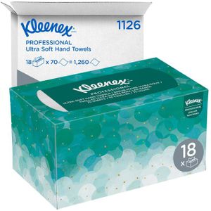 Handdoek Kleenex Ultra i-vouw 1-laags dispenserdoos 70vel wit 1126