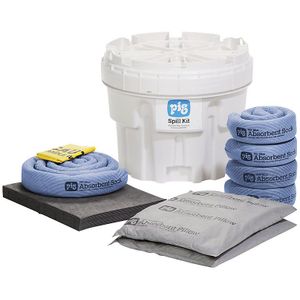 PIG Kit voor noodgevallen in veiligheidsvat van 76 l, uitvoering universeel, absorbeert 46 l