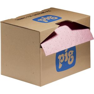 PIG RIP-&-FIT® HazMat absorptierol voor chemicaliën, heavy-weight-uitvoering in dispenserdoos, lengte 18 m, breedte 380 mm