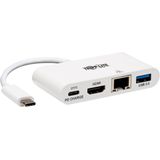 Tripplite U444-06N-H4GU-C - USB C - USB C + USB A + HDMI - Mannelijk - Vrouwelijk - 3840 x 21 (USB C), Docking station + USB-hub, Wit