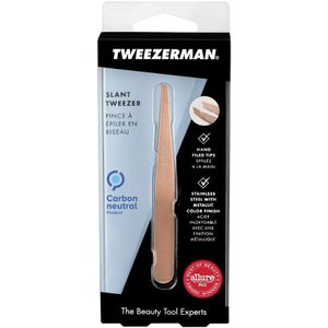 Tweezerman Studio Collection Pincet met Schuine Punten Rose Gold 1 st