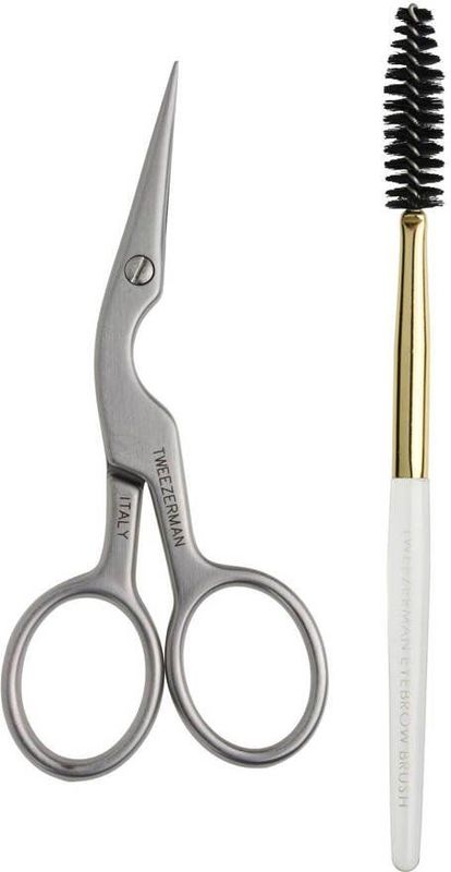 Tweezerman Wenkbrauwschaar Stainless Steel Met Borstel