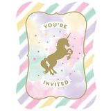 Unicorn Uitnodigingen 12cm 8st