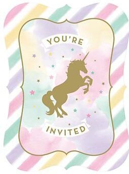 Unicorn Uitnodigingen 12cm 8st
