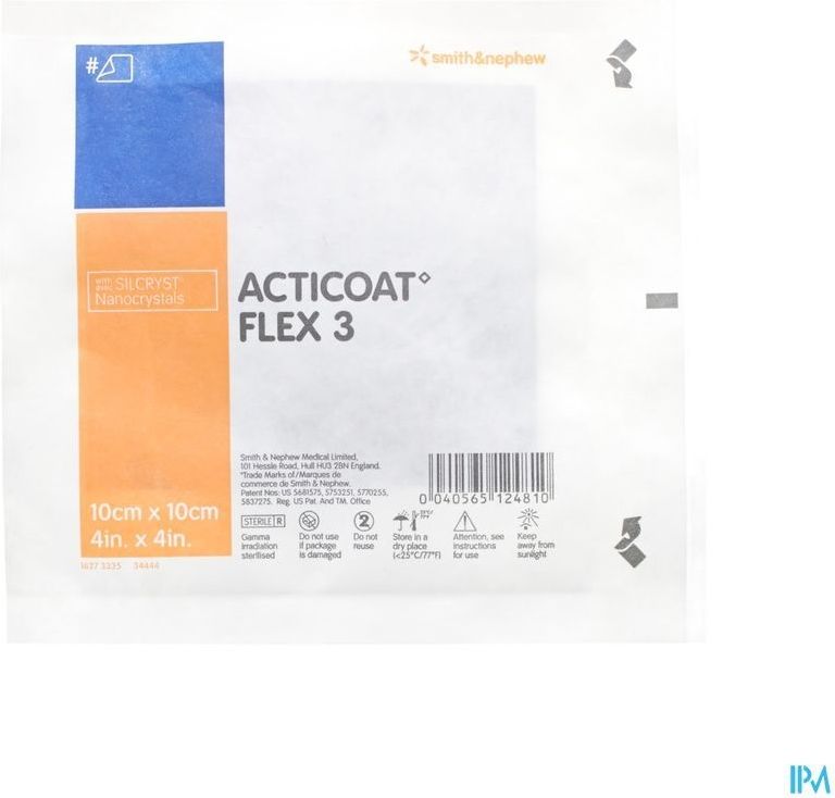 Acticoat Flex 3 - Gaaskompressen - 10 x 10 cm - 1 stuk