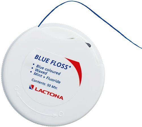 Lactona - Flossdraad - Blauw - 50 Meter - Gempregneerd met Fluoride