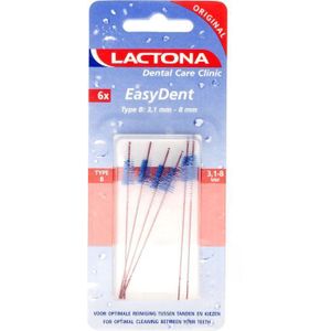 Lactona - Easydent - Antibacteriële Rager - 3,1-8mm - Extra Lang Conisch Borstelgedeelte