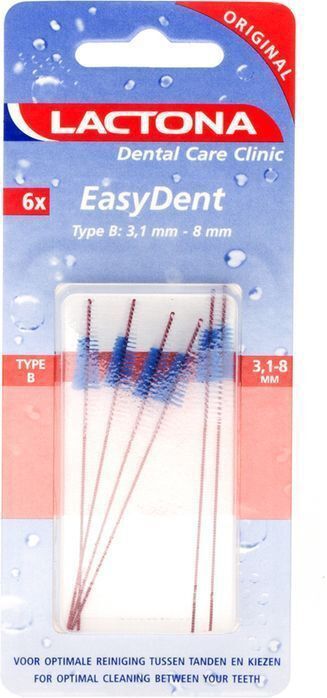 Lactona - Easydent - Antibacteriële Rager - 3,1-8mm - Extra Lang Conisch Borstelgedeelte