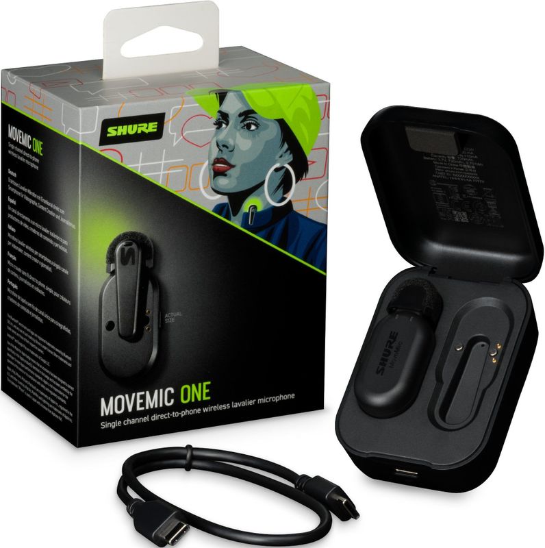 Shure - MoveMic MV-ONE - Draadloze Lavalier Microfoon - Zwart - Compact