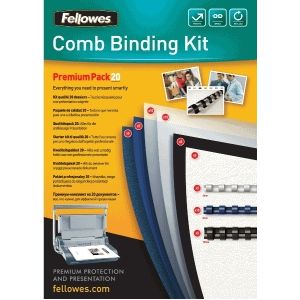 Fellowes Plastikbindung Premium-Kit für 20 Bindungen 60-teilig