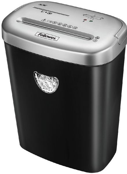 Aktenvernichter Fellowes® PowerShred 53C, Partikelschnitt 4 x 35 mm, P-4, 23 l, 9 Blatt Schnittleistung, schwarz-silber