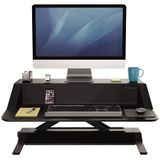 Bureau-opzetten - Zwart - Staal, Kunststof - Hoogteverstelling 10-442 mm