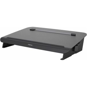 Metalen documenthouder en bureauonderlegger Fellowes Hana™, met accessoirelade, in hoogte en hoek verstelbaar, zwart