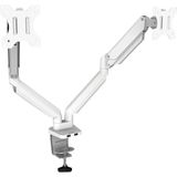 Fellowes Dual Monitorarm Platinum, für 2 Displays bis 32″ & bis 8 kg, schwenk- & neigbar, um 360° drehbar, 2 USB-Ports, Kabelmanagement, weiß