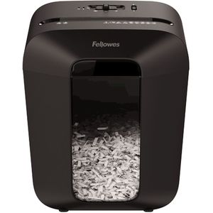 Aktenvernichter Fellowes® Powershred LX50, Partikelschnitt 4 x 37 mm, P-4, 17 l, 9 Blatt Schnittleistung, Sicherheitsstopp, schwarz