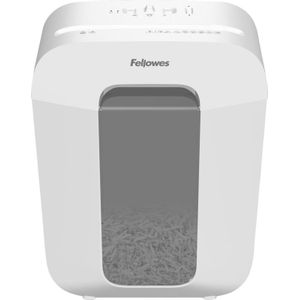 Aktenvernichter Fellowes® Powershred LX50, Partikelschnitt 4 x 37 mm, P-4, 17 l, 9 Blatt Schnittleistung, Sicherheitsstopp, weiß