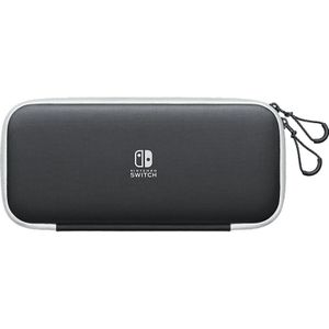 Nintendo Switch & Nintendo Switch OLED Beschermhoes met screen protectors - Zwart/Wit