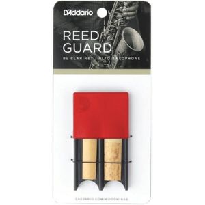 D'Addario Rietbeschermer - Saxofoon & klarinet rietkoffer - past op riet voor Eb klarinet, Bb klarinet, Sopraansaxofoon & Altsaxofoon - Geschikt voor 4 rieten - Voorkomt kromtrekken - Rood