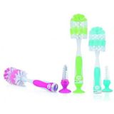 Nûby - 2-in-1 Flessenreiniger - Nylon - Handgriff van Zacht Materiaal