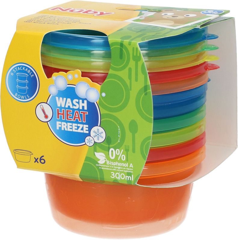 Nuby Voeding Bewaarbakjes 6 stuks 300 ml