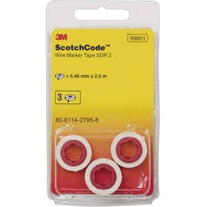 3M ScotchCode SDR-2 kabelmarkering navulrollen, cijfer 2 (verpakking van 3 stuks)