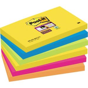 Post-it® Super Sticky Notes - Kleurenset Rio, Neon geel, Mediterraan blauw, Neon Groen, Fuchsia, Neon oranje - 6 blokken